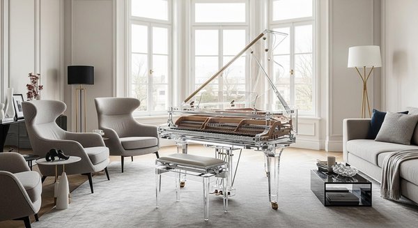 Le piano en plexiglas : une élégance moderne au service du design intérieur